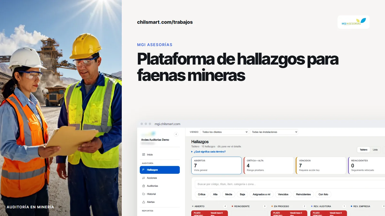 Plataforma de hallazgos · MGI Asesorías